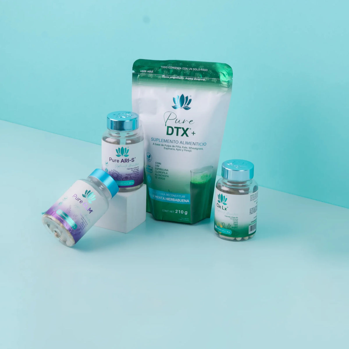 Kit Detox Calm: Pure DTX+, CLN LX, Pure ARI-S y Pure CLM