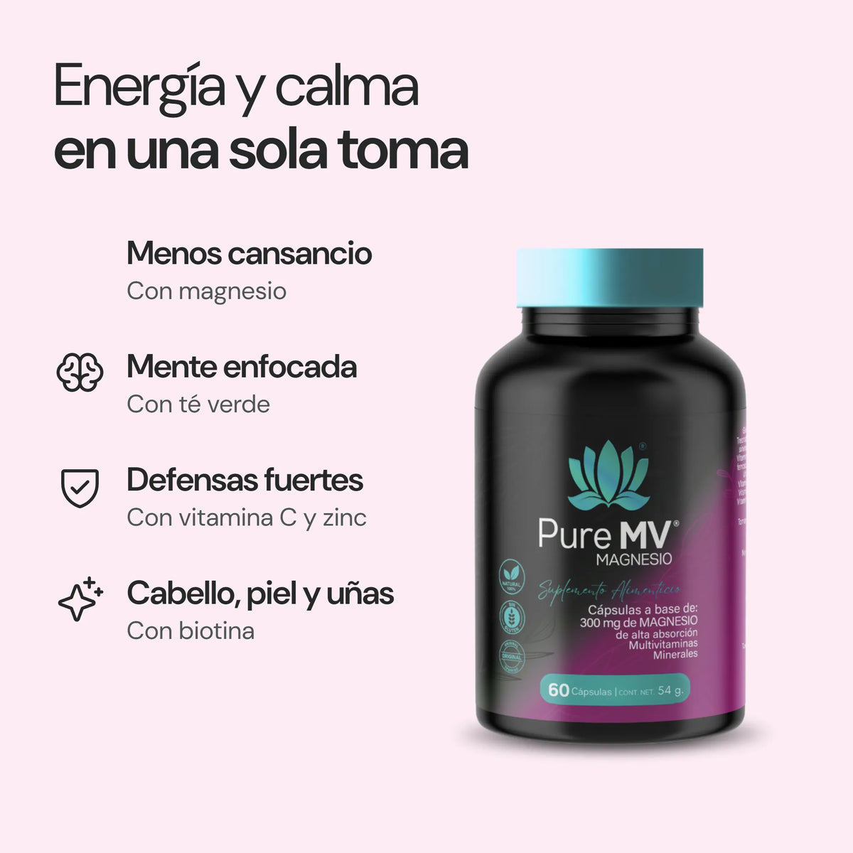 Pure MV Magnesio: beneficios principales