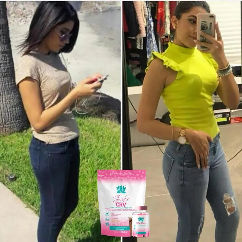 Antes y después de Fernanda con Kit Slim Curves