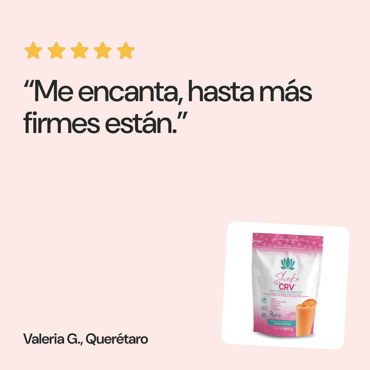 Opinión de una clienta sobre Shake CRV