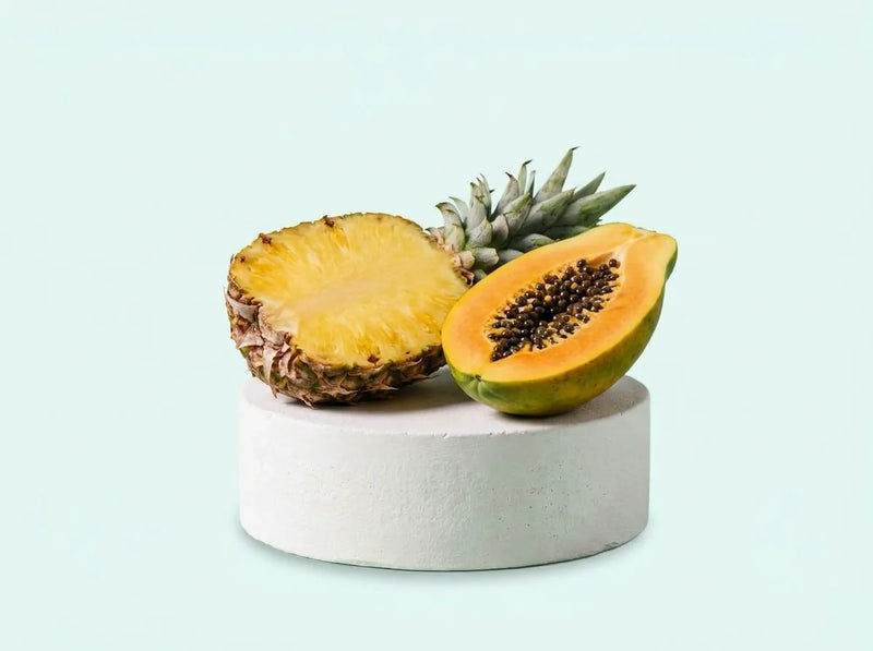 Piña y papaya