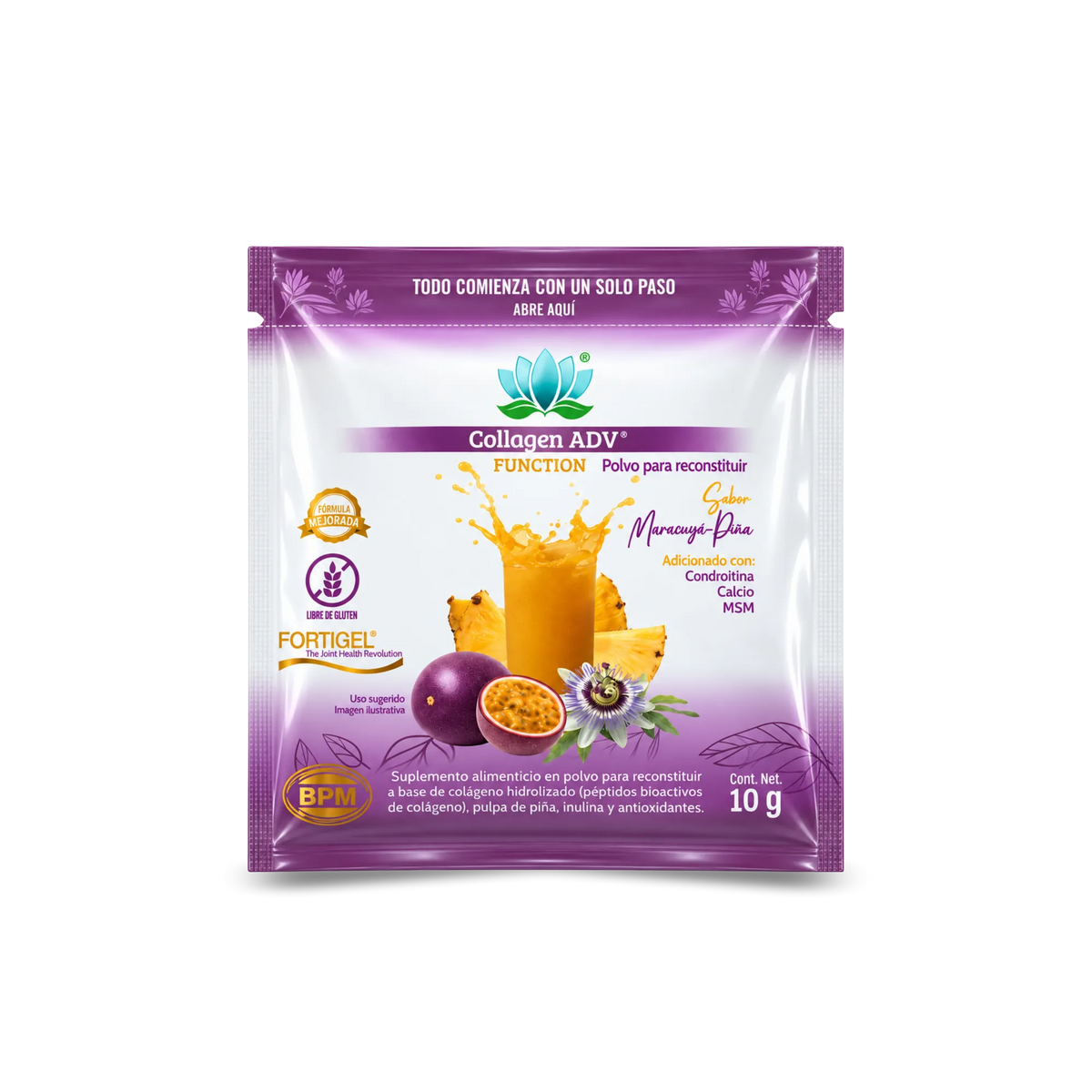 Muestra Collagen ADV Function sabor piña maracuyá