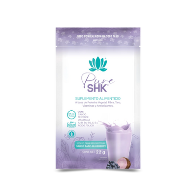 Muestra Pure SHK sabor taro blueberry