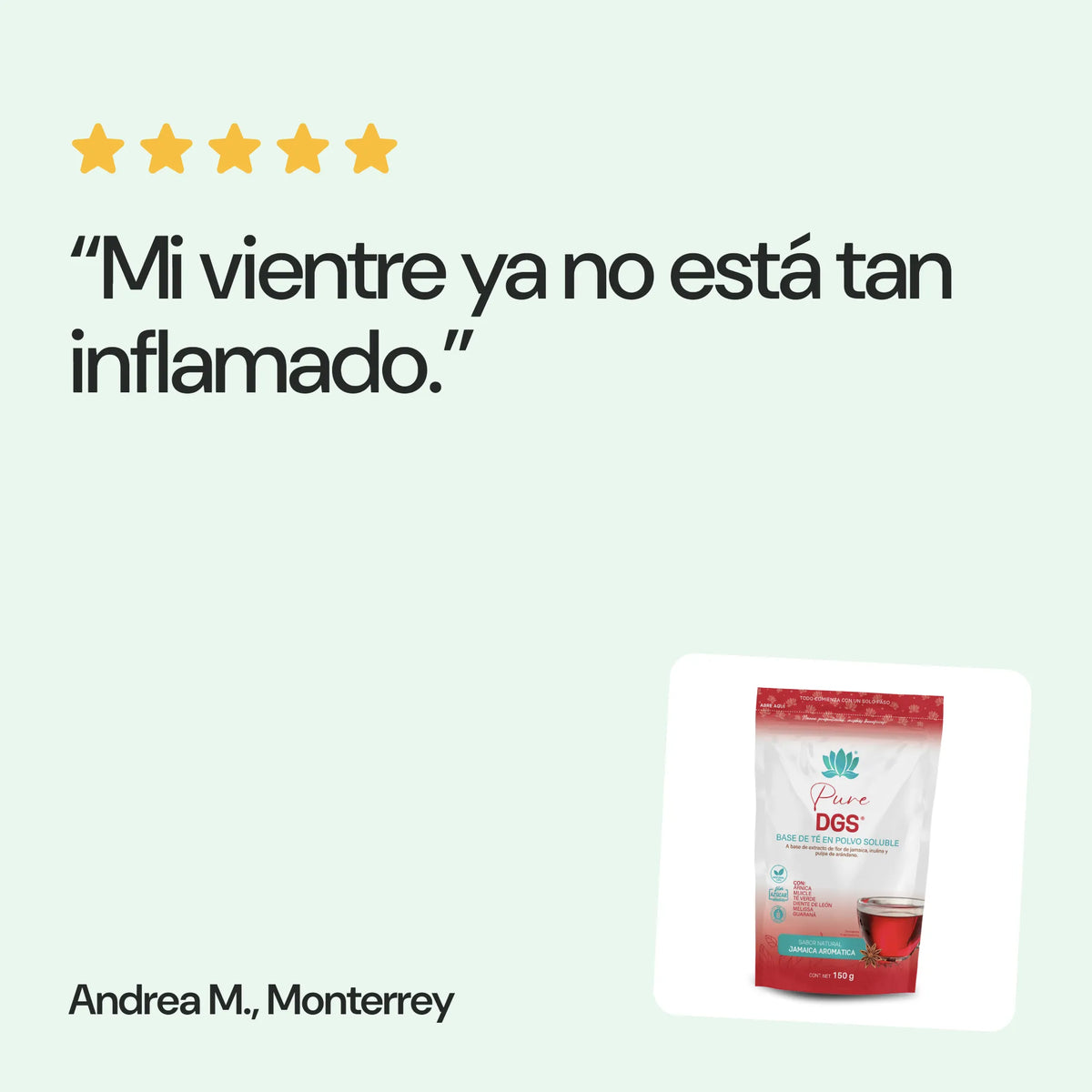 Opinión de una clienta sobre Pure DGS