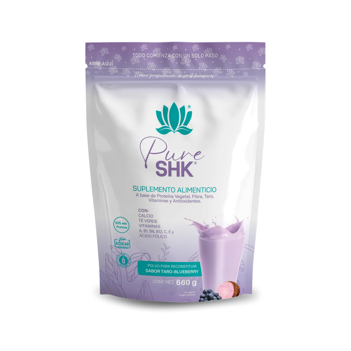 Pure SHK sabor taro blueberry