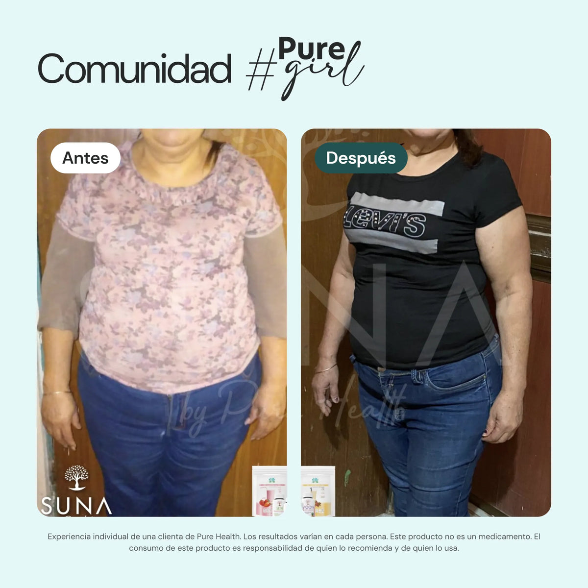 Antes y después de clientas con Trío SUNA